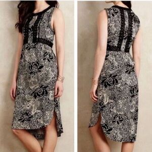 HOLDING HORSES Monochrome Floral High Low Dress